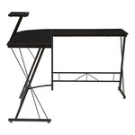 Bureau table poste de travail avec plateau surélevé 122 x 122 x 98 cm noir 03_0009073
