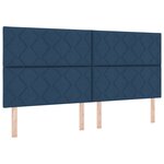 vidaXL Lit à ressort avec matelas et banc bleu 200x200 cm en tissu