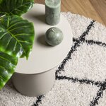 vidaXL Tapis shaggy à poils longs moderne crème et noir Ø 100 cm