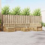 vidaXL Ensemble de canapés d'extérieur 9 Pièces Blanc et Beige