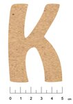 Alphabet en bois MDF adhésif 7 5cm Lettre K