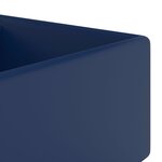 vidaXL Lavabo carré à trop-plein Bleu foncé mat 41x41 cm Céramique