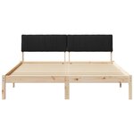 vidaXL Cadre de lit Marron et noir 150 x 200 cm Bois massif en pin