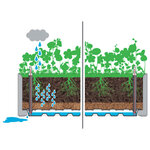 vidaXL Lit surélevé de jardin et treillis et système d'arrosage Gris
