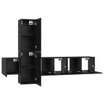 vidaXL Ensemble meuble TV 5 Pièces Chêne noir 181 x 30 x 120 cm