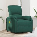 vidaXL Fauteuil de massage Vert foncé Tissu