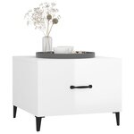 vidaXL Tables basses avec pieds métal 2 Pièces Blanc brillant 50x50x40 cm