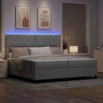 vidaXL Lit à ressorts avec matelas Gris clair 200 x 200 cm tissu