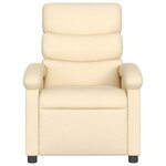 vidaXL Fauteuil inclinable de massage crème tissu