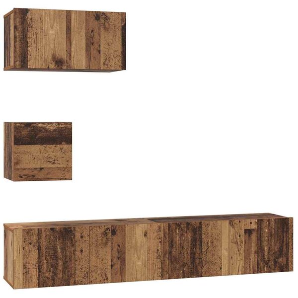 vidaXL Meuble TV mural 4 Pièces Bois ancien 80 x 30 x 30.5 cm