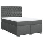 vidaXL Sommier à lattes de lit avec matelas Gris foncé 140x200cm Tissu