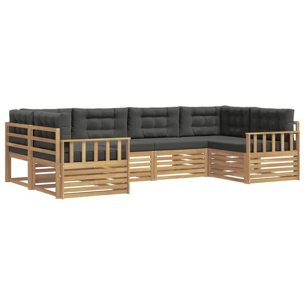 vidaXL Ensemble de canapés d'extérieur 6 Pièces Blanc et anthracite