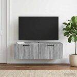vidaXL Meuble TV mural Sonoma gris 98 x 41 x 30 cm Bois d'ingénierie