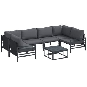 vidaXL Ensemble de canapé de jardin Anthracite Acier