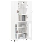 vidaXL Buffet haut Blanc 69 5x34x180 cm Bois d'ingénierie