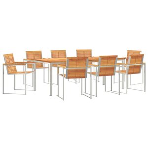 vidaXL Ensemble de salle à manger pour jardin 9 Pièces