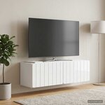 vidaXL Meuble TV mural 98 x 31 x 30 cm Blanc brillant