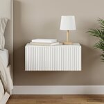 vidaXL Cabinet de chevet mural avec tiroir Blanc 49 x 34 5 x 20 cm