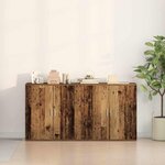 vidaXL Buffets 2 Pièces Bois ancien 79 x 38 x 80 cm Bois d'ingénierie