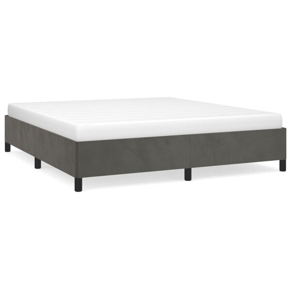 vidaXL Cadre de lit Gris foncé 180 x 200 cm Velours