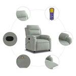 vidaXL Fauteuil de massage inclinable gris clair velours