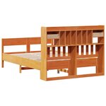 vidaXL Lit bibliothèque sans matelas cire marron 135x190 cm pin massif