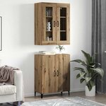 vidaXL Haut Armoire 2 Pièces Chêne artisanal Bois d'ingénierie