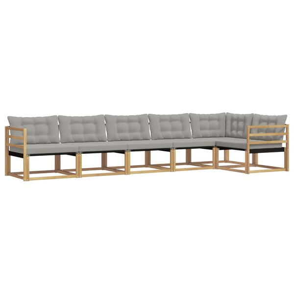 vidaXL Ensemble de canapés d'extérieur 6 Pièces Blanc et gris clair