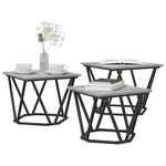 vidaXL Table basse 3 Pièces Gris Sonoma Bois d'ingénierie et acier