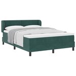 vidaXL Lit à ressorts avec tête de lit Vert foncé 140 x 190 cm Velours