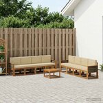 vidaXL Ensemble de canapés d'extérieur avec coussin 7 Pièces Naturel