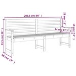 vidaXL Banc de jardin 203 5x48x91 5 cm bois massif de pin