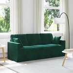 vidaXL Canapé Vert foncé 198 x 78 x 80 cm Velours
