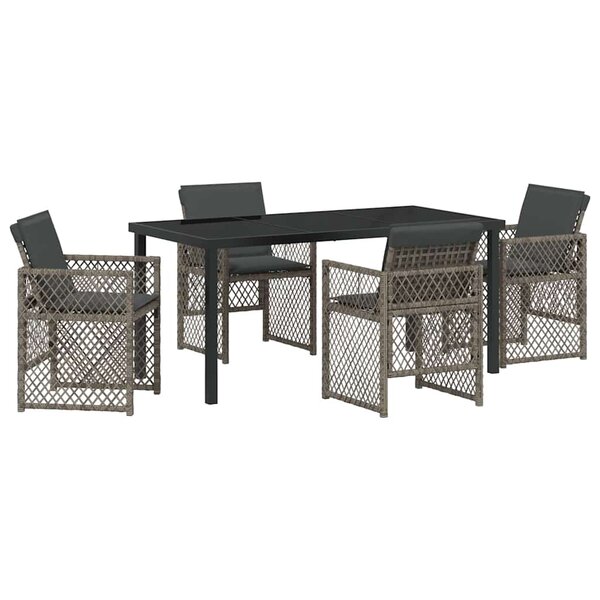 vidaXL Ensemble de salle à manger pour jardin 5 Pièces Gris polyrotin