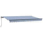 vidaXL Auvent Rétractable Bleu et Blanc 400 x 200 cm