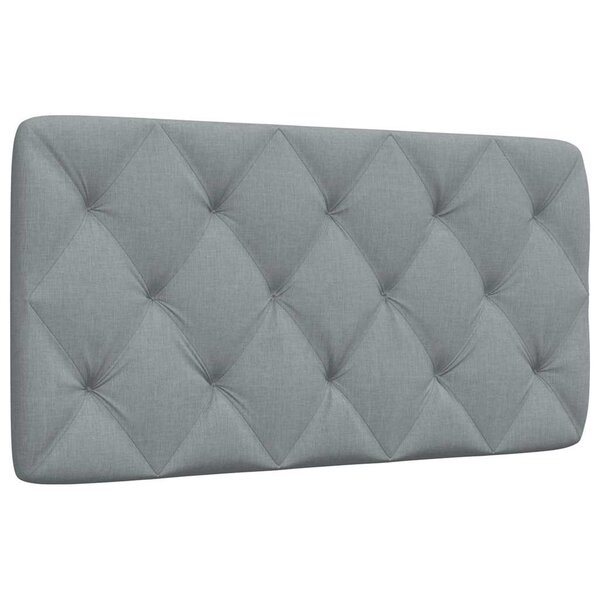 vidaXL Coussin de tête de lit gris clair 100 cm tissu