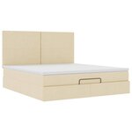 VidaXL Cadre de lit ottoman avec matelas crème 180x200 cm tissu