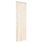 vidaXL Rideau anti-mouches beige et blanc 56x200 cm chenille