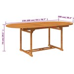 vidaXL Ensemble à manger d'extérieur 7 Pièces Bois d'acacia solide