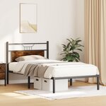 vidaXL Cadre de lit sans matelas chêne fumé 100x200 cm bois ingénierie