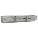 vidaXL Meuble TV Gris béton 147 x 34 5 x 27 cm Bois d'ingénierie