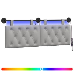 vidaXL Tête de lit suspendue Gris nuage Tissu