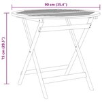 vidaXL Table de jardin pliable Ø90x75 cm Bois d'eucalyptus solide