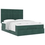vidaXL Cadre de lit ottoman avec matelas vert foncé 140x200 cm velours