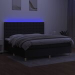 vidaXL Sommier à lattes de lit et matelas et LED Noir 200x200 cm Tissu
