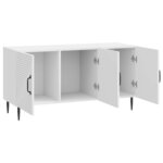 vidaXL Meuble TV Blanc brillant 99 x 34 5 x 50 cm Bois d'ingénierie