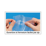 Sachet plastique zip transparent à soudures étanches 7 5x12 cm (lot de 250)