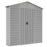 vidaXL Abri de jardin gris clair 191x215x198 cm acier galvanisé
