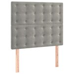vidaXL Sommier à lattes de lit et matelas Gris clair 120x200cm Velours