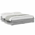 vidaXL Cadre de lit à tiroirs sonoma gris 180x200 cm bois d'ingénierie
